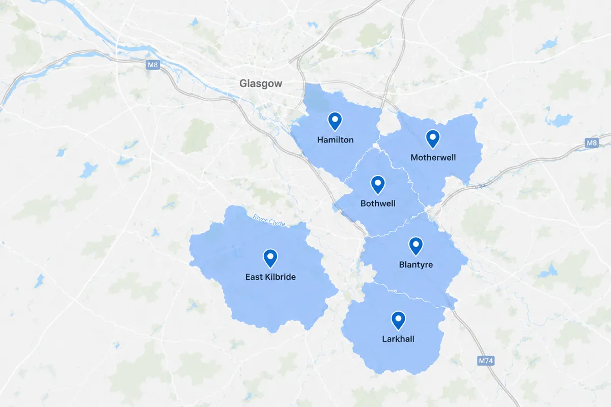 Map of the areas covered
